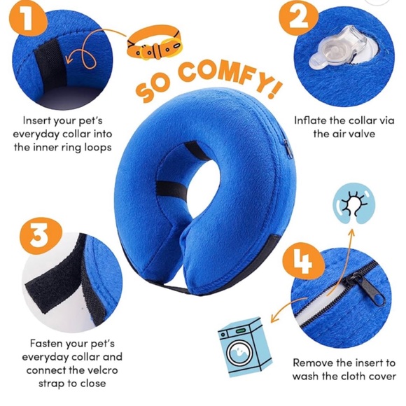 NEW BENCMATE Protective Inflatable Cone Collar for Dogs & Cats Pet Recovery XS - Picture 5 of 8